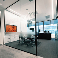 Modular Office Dividing Wall Soundproof Glass Partition