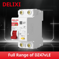 Disjoncteur différentiel Delixi DZ47vLE RCBO 1P+N 2P 3P 4P 10A 16A 20A 25A 32A 40A 63A 220V MCB