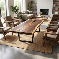 Prix réduit Plateaux de table en bois massif avec bord naturel en bois de Raintree