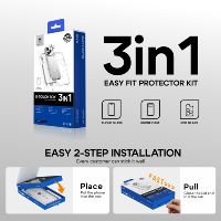 HEYBINGO Blue Box 3-en-1 Anti-Espion 2-Étapes Auto 0.33mm Lentille Oeil d'Aigle AR Étui Magnétique Anti-Choc 3000G pour IP 18 Pro Max