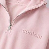 Haut pull décontracté en coton tricoté pour femme, coupe oversize, couleur unie, demi-zip, avec logo personnalisé en relief 3D de haute qualité