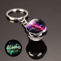 Llavero de Luna en Oferta, Colgante Metálico del Sistema Solar, Llavero de Bola de Cristal de Doble Cara con la Tierra, Marte y Saturno