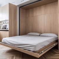 Lits muraux sur mesure Perth, lits pliables et inclinables sur mesure, combinables avec des étagères, adaptés au salon et à la chambre à coucher