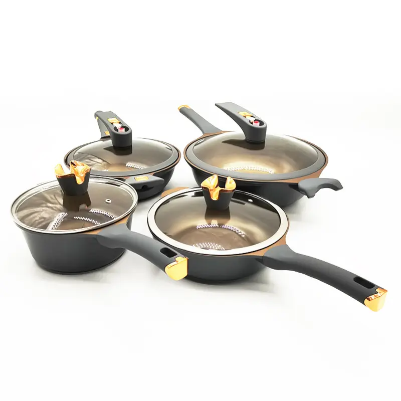 Custom Style Hot Sale Küche Kochgeschirr Set 4 Stück Antihaft-Edelstahl Bratpfanne Wok Suppen topf Milch pfanne