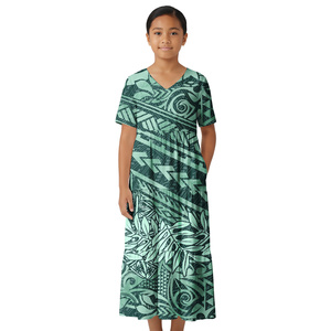 Ropa de Asia y las Islas del Pacífico, <span class=keywords><strong>Vestidos</strong></span> de <span class=keywords><strong>Fiesta</strong></span> Personalizados Estilo <span class=keywords><strong>Aloha</strong></span> para Adolescentes, Elegantes Faldas Maxi Samoanas, Vestido Tribal Polinesio para Niña - Product Image 4