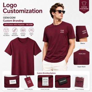 เสื้อยืด CVC 180GSM สั่งทำโลโก้ได้ ขายส่ง ผ้าฝ้าย 55% โพลีเอสเตอร์ 45% เสื้อยืดเปล่าแบบยูนิเซ็กซ์ รับผลิตจำนวนมาก เสื้อยืดลำลองเรียบง่ายสำหรับผู้ชาย - Product Image 2