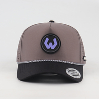 Gorra de Golf Unisex con Visera Curva, Corte Láser, Transpirable, Impermeable, Flotante, con Parche de PVC Personalizado con Logotipo, 100% Poliéster con Diseño de Puntos
