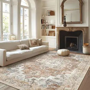 Washable Rug Vintage Design Area Rugs With Non Slip Rugs Floral Print Rug