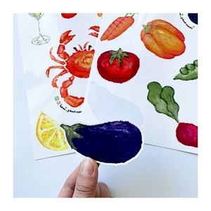 Impression <span class=keywords><strong>color</strong></span>ée auto-adhésif étanche dessin animé modèles A5 A6 B6 personnalisé vinyle baiser coupe autocollants feuilles - Product Image 1