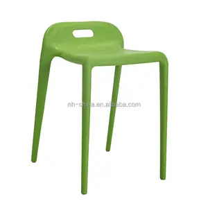 작은 쌓을 수있는 조랑말 녹색 폴리 프로필렌 플라스틱 의자