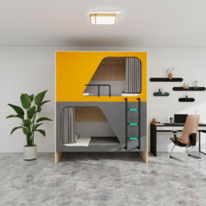 Cama Capsula <span class=keywords><strong>de</strong></span> Diseño Moderno <span class=keywords><strong>de</strong></span> Fábrica, <span class=keywords><strong>de</strong></span> Madera Maciza con Estantería Divisoria y <span class=keywords><strong>Escalera</strong></span> Tipo Cajón para Uso Doméstico y Dormitorios Juveniles - Product Image 4