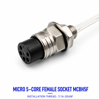 Connecteur sous-marin HYSF SUBSEA MCBH5M Micro 5 broches mâle traversant, étanche, 7/16-20UNF, pour prise électrique ROV AUV PCB