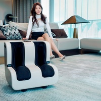 Masseur de pieds électrique vibrant à compression et pétrissage profond avec chaleur pour jambes, pieds et mollets