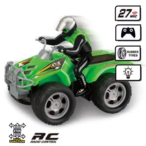 1:8スケールATVクワッドウォリアーリモコンカークワッドバイクRCモーターバイク、ラバータイヤとヘッドライト付き子供用ATV