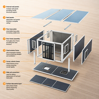 Maison conteneur préfabriquée modulaire extensible et pliable de 20 pieds et 40 pieds avec structure en acier pour habitation, cuisine et salle de bain