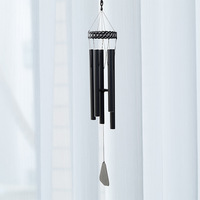 Campanas de Viento de Aluminio Vintage de 32 Pulgadas, con Energía Solar, Pantalla LED, Sonido Profundo, Hechas a Mano, para Exteriores