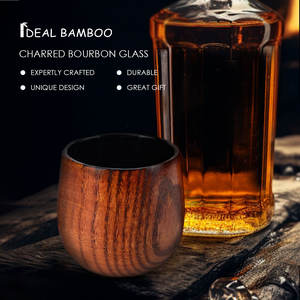 الأكثر مبيعًا هدايا الرجال القديمة المصنوعة من خشب الكربونات الطبيعي ، أكواب شرب الحليب ، أكواب بوربون متفحمة - Product Image 5