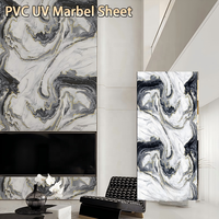 Panneau mural en PVC UV imitation marbre 2,5 mm 3 mm léger, imperméable, ignifuge, revêtement intérieur, plaque décorative imitation marbre