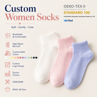 Chaussettes en coton personnalisées pour femmes, chaussettes à motif jacquard, chaussettes courtes mignonnes, écologiques, respirantes, séchage rapide, décontractées, pour le sport, à porter tous les jours