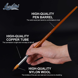 Loseiltin artiste pinceaux tube de cuivre unique pinceau d'art à pointe ronde, lignes de stylo Art pinceau de peinture avancé lisse - Product Image 3