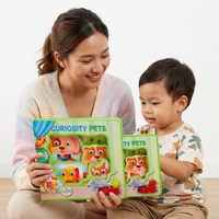 Libro de Actividades 3D Curiosity Pets de ABS+Papel+Espuma EVA, Juguete Interactivo de Aprendizaje de Animales con Ojos Móviles para Mayores de 14 Años