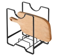 Support de planche à découper en métal et organiseur de vaisselle multifonctionnel pour comptoir de cuisine avec égouttoir