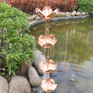 Amazon Venta caliente monarca de cobre puro Lotus Rain cadena/Canal de la lluvia - Product Image 5