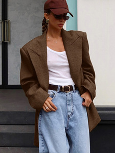 <span class=keywords><strong>Blazer</strong></span> de gama alta para mujer de otoño e invierno, chaqueta de traje de longitud media <span class=keywords><strong>Retro</strong></span> americana, suelta, informal, estilo Perezoso - Product Image 6