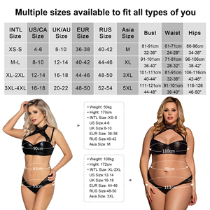 Ohyeah Low MOQ <strong>Mature</strong> Women <strong>Latex</strong> Two Piece Stylish Black Panty Bra Set Valentines Leather Lingerie XXXL - Product Image 2