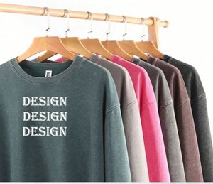 Custom Print Logo Embroidered Winter Cotton Heavyweight Acid Wash Vintage French Terry <b>Hip</b>-hop Unisex Oversized Hoodie - Product Image 1