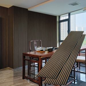 चारकोल रूम विभाजक स्लवाल ध्वनि ध्वनिक लकड़ी स्लेट दीवार पैनल - Product Image 3