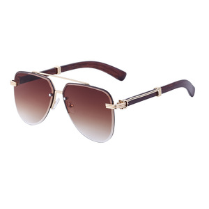 Nouvelles Lunettes <span class=keywords><strong>de</strong></span> <span class=keywords><strong>Soleil</strong></span> Rétro Classiques Sans Monture Double Pont Style Vintage Tendance 2026 pour Femmes et Hommes en Métal - Product Image 6
