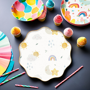 DAMAI Sky Rainbow Cloud Star Sun Kids Birthday Party Supplies Disposable <b>Dinnerware</b> Paper Napkin Cups Plates Party Tableware <b>Set</b> - Product Image 1