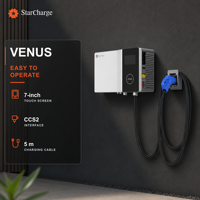 Chargeur DC pour véhicules électriques StarCharge Venus 30 kW, montage sur poteau, CCS2, IP55, pour lieux de travail extérieurs et stations de recharge de flotte