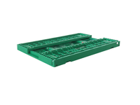 Caisse de rangement portable en plastique vert 60*40*17 CM pour fruits, pliable, perforée, empilable, type ventilé, vente en gros
