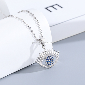 Yasno-joyería personalizada de alta calidad, collar con colgante de ojo malvado de piedra Cz de Plata de Ley 925 - Product Image 6