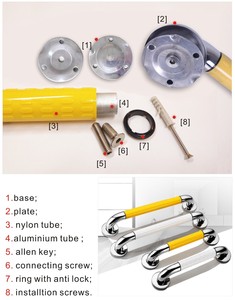 Barres d'appui murales en acier inoxydable Poignée texturée Main courante de surface Finition antirouille Poignée de support de douche biseautée à 135 - Product Image 5