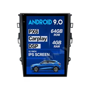 4 + 64G Tesla estilo pantalla Android 9,0 reproductor Multimedia para Ford Mondeo Ford fusión MK5 2013-2019 GPS Radio de Audio estéreo unidad de cabeza