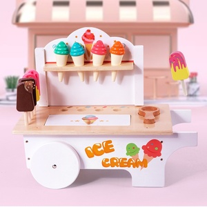 Set Permainan Gerobak Es Krim Kayu Realistis untuk Anak-anak dengan Es Krim dan Es Loli Palsu untuk Anak Perempuan Usia 4-6 Tahun - Product Image 4