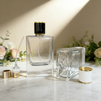 Flacon pulvérisateur de parfum de luxe 50 ml en verre transparent haut de gamme, atomiseur vide personnalisé, flacons de parfum à fine brume avec boîte