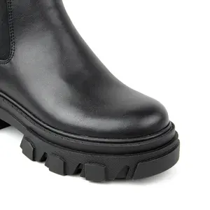 2024 Новые осенне-зимние ботинки с толстой подошвой и толстым каблуком, Женские Британские сапоги из кожи дымохода - Product Image 6