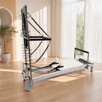 Reformer Pilates Commercial en Alliage d'Aluminium avec Tour de Pilates et Lit Réglable pour Yoga, Fitness et Salle de Sport à Domicile