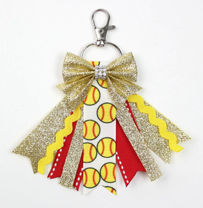 키즈 프레피 스타일 우아한 리본 원단 스포츠 헤어 클립 (축구, 배구, 농구, 야구, 럭비용) - Product Image 3