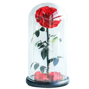 Ammy wedding favors Preserved Flower Rose Big Prince Roses Forever Flowers Eternal Roses In Glass Dome For Valentines Day Gifts