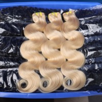 12A 15A Mèches de cheveux humains vierges bruts, cuticules naturelles alignées, non traitées, couleur blonde 613, ondulation naturelle, vente en gros