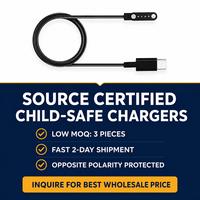 Câble de charge magnétique 1A à polarité inverse pour montre connectée, cordon de chargeur Type-C sécurisé contre les courts-circuits pour traceur GPS enfant