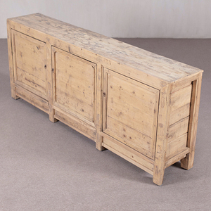 Buffet en bois brut non poli de style antique, credenza rustique en bois massif fabriquée à la main pour la décoration intérieure de la maison et des gîtes - Product Image 2