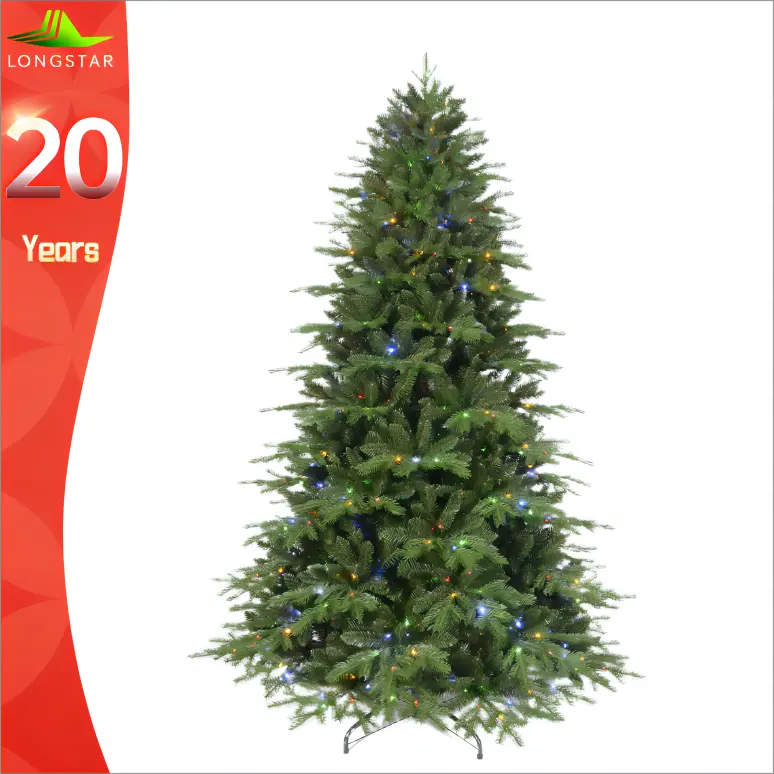 7フィートの点灯前の人工クリスマスツリーフランスカシミアクリスマスツリー色が変わるLEDライトPVC/カシミアのヒントUL証明書