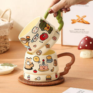 Mug à graffiti de dessin animé Mug <span class=keywords><strong>animal</strong></span> de grande beauté avec couvercle Cadeau d'anniversaire pour fille <span class=keywords><strong>Tasse</strong></span> à eau pour couple pour meilleur ami - Product Image 4