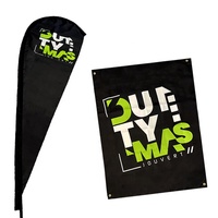 Bannière extérieure personnalisée avec Logo de marque imprimé numérique en forme de couteau à mouche, drapeaux publicitaires colorés